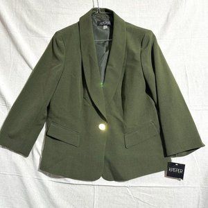 Kasper Women's 1 Gold Button Shawl Collar Jacket Green Size 10